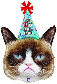 Grumpy Cat Party Face 36in SuperShape Balloon