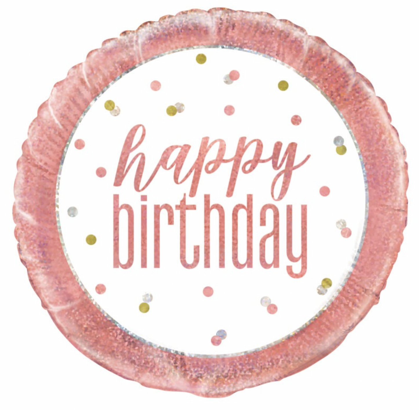 Rose Gold Glitz 18in Mylar Balloon