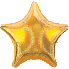 #696 Gold Dazzler Star 18in Printed Mylar
