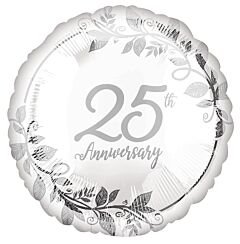 25th Silver Anniversary 18in Mylar Balloon