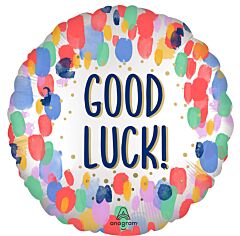 Good Luck Satin Painterly 18in Mylar Balloon