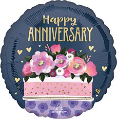 Happy Anniversary Cake 18in Mylar Balloon
