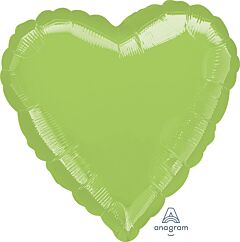 Lime Green Heart 18in Solid Mylar