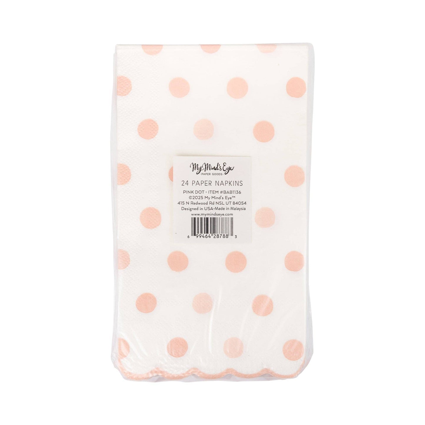 Baby Pink Polka Dot Dinner Napkins 24ct