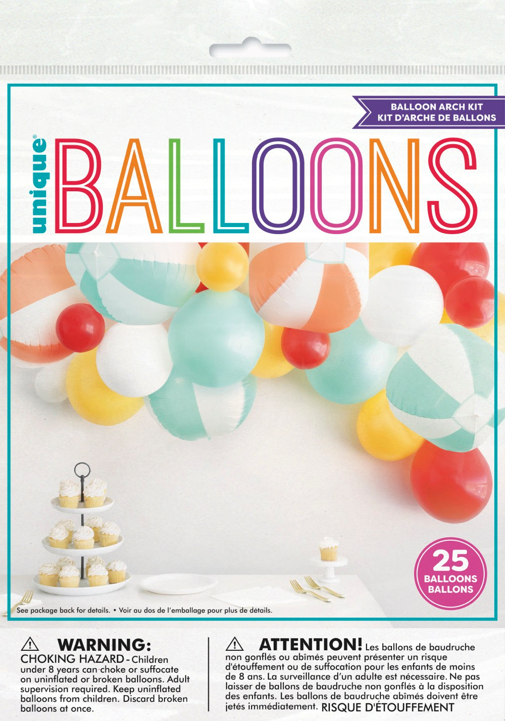 Assorted Latex & Clear Sphere Balloon Arch Kit 25pc