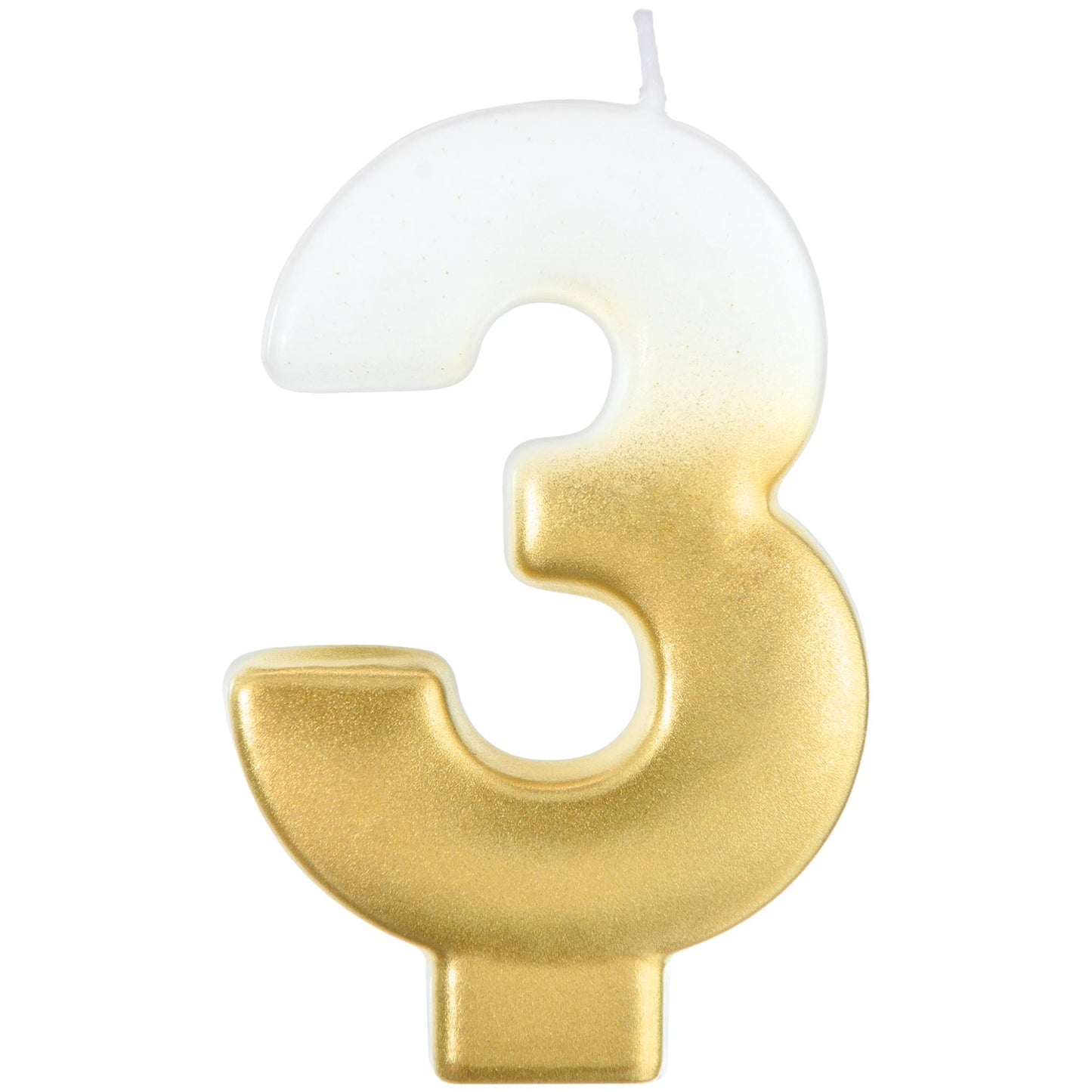 White/Gold Ombre Number Candle