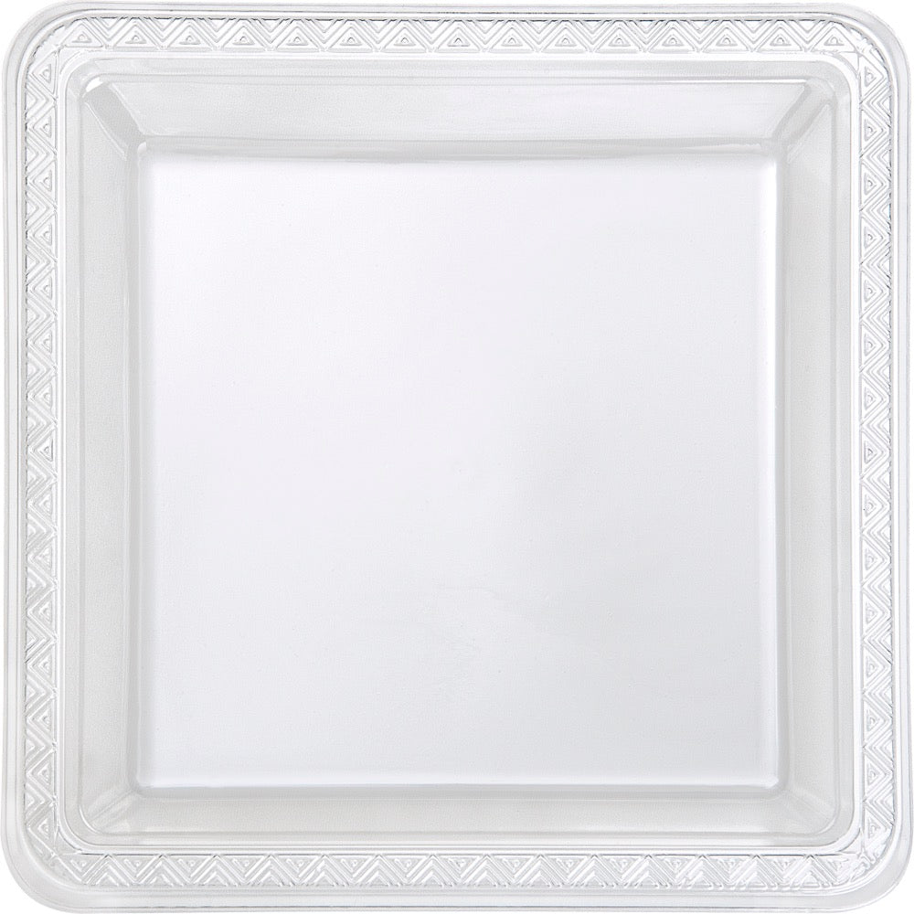 Clear Square Decorative Plastic Plates