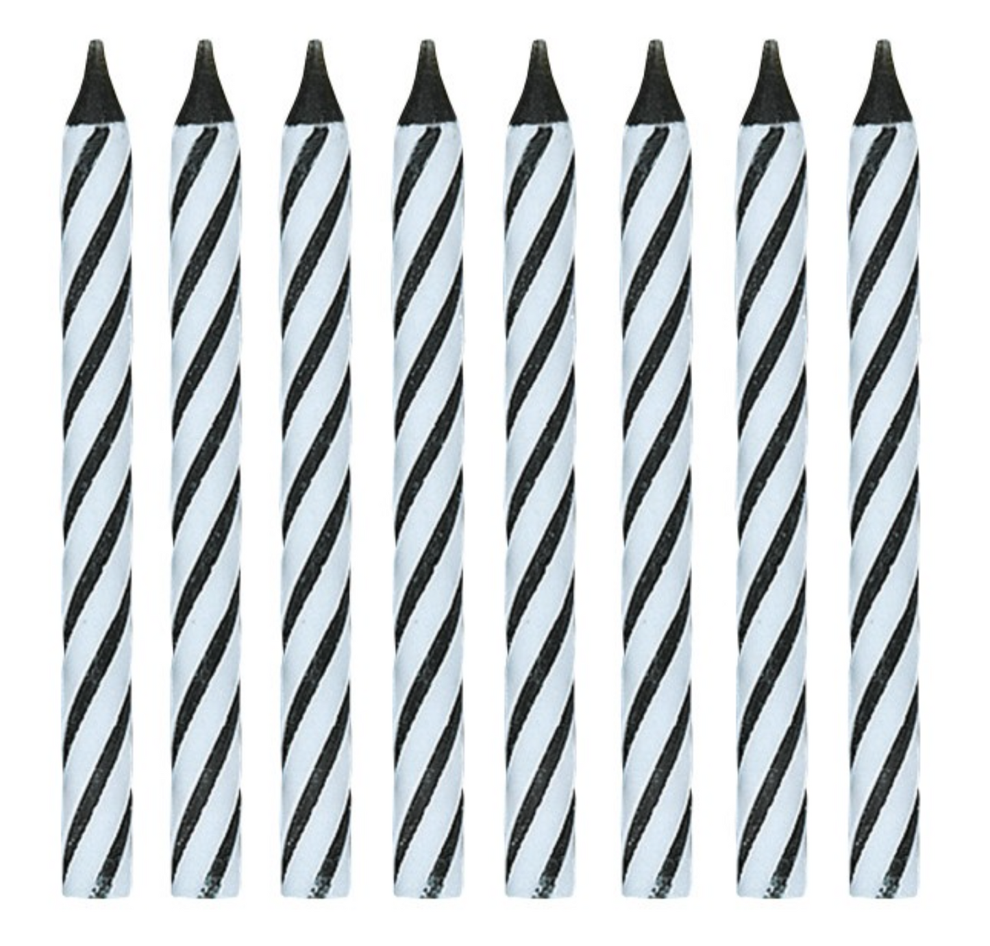 Black Spiral Birthday Candles 24ct