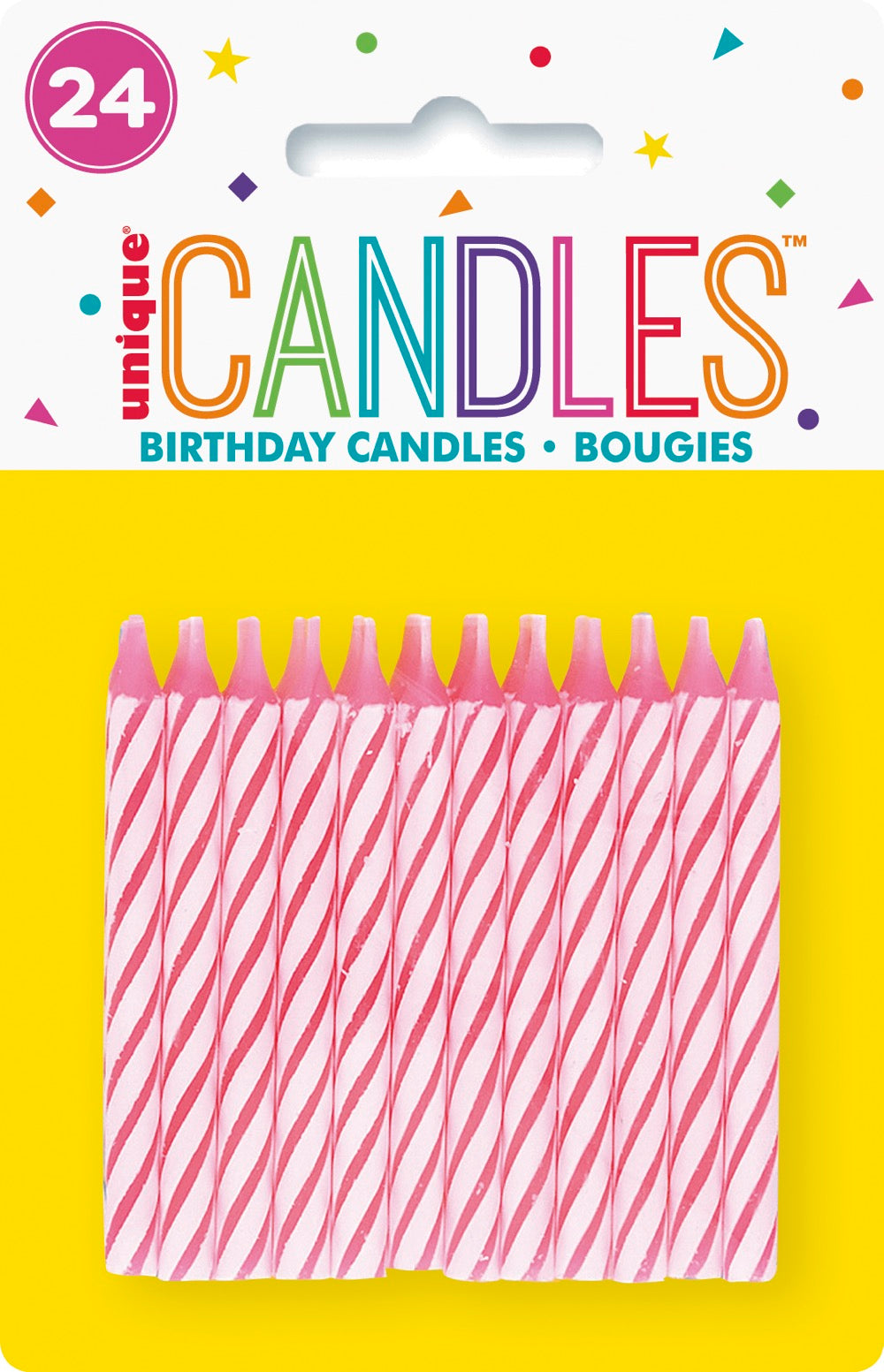 Pink Spiral Birthday Candles 24ct