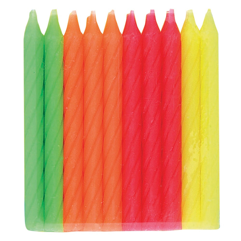 Multicolor Neon Birthday Candles 20ct