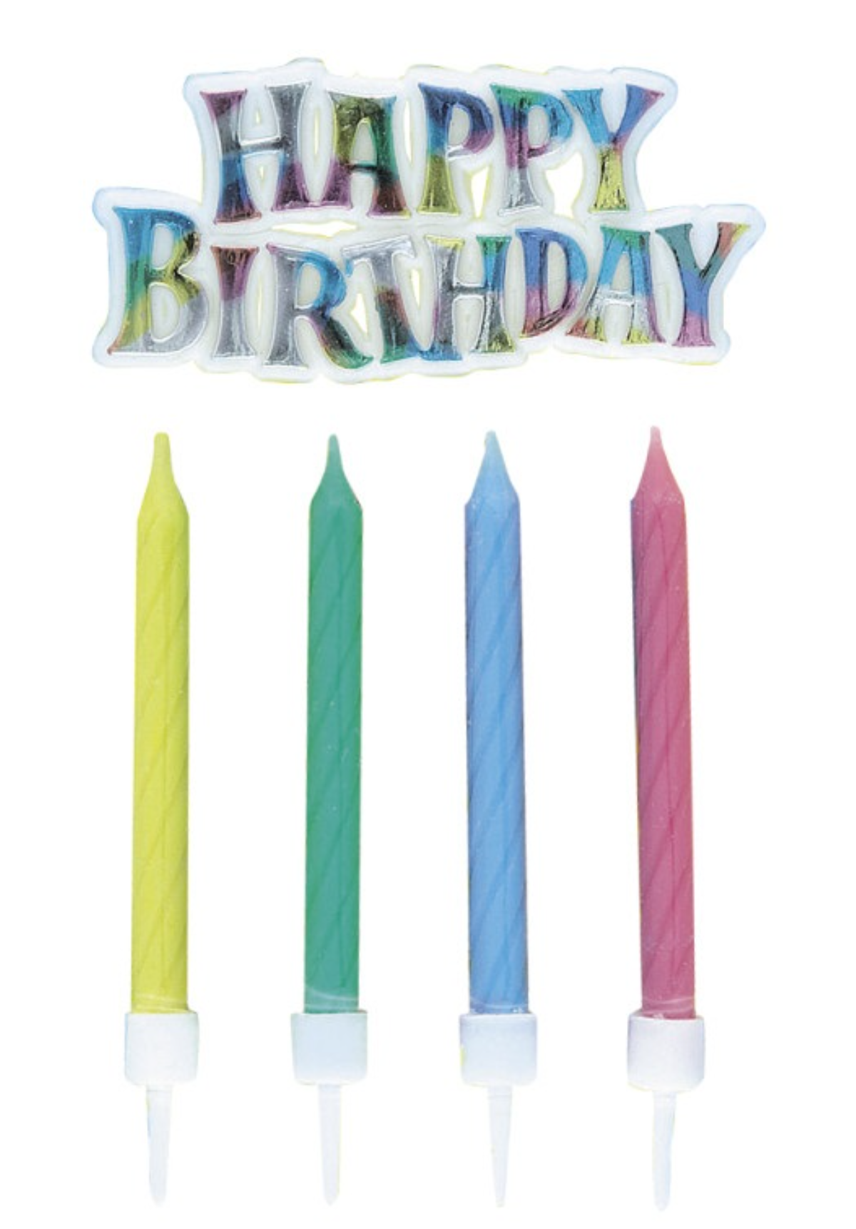 Rainbow Cake Topper with 12 Birthday Candles