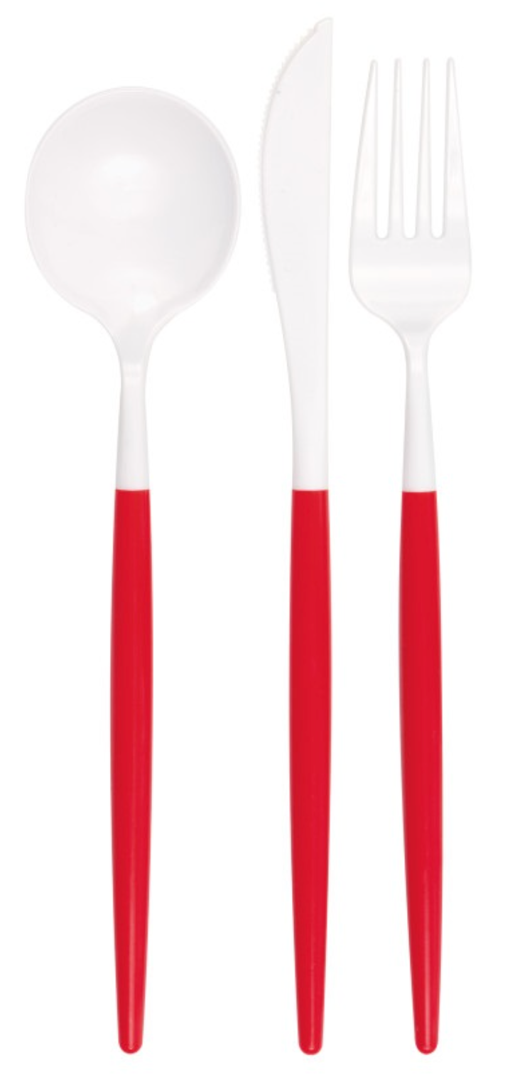 Two Tone Assorted Plastic Cutlery 12ct
