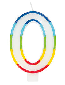 Rainbow Border Number Candle
