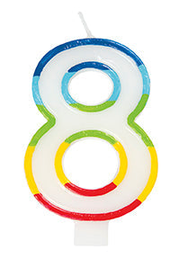 Rainbow Border Number Candle
