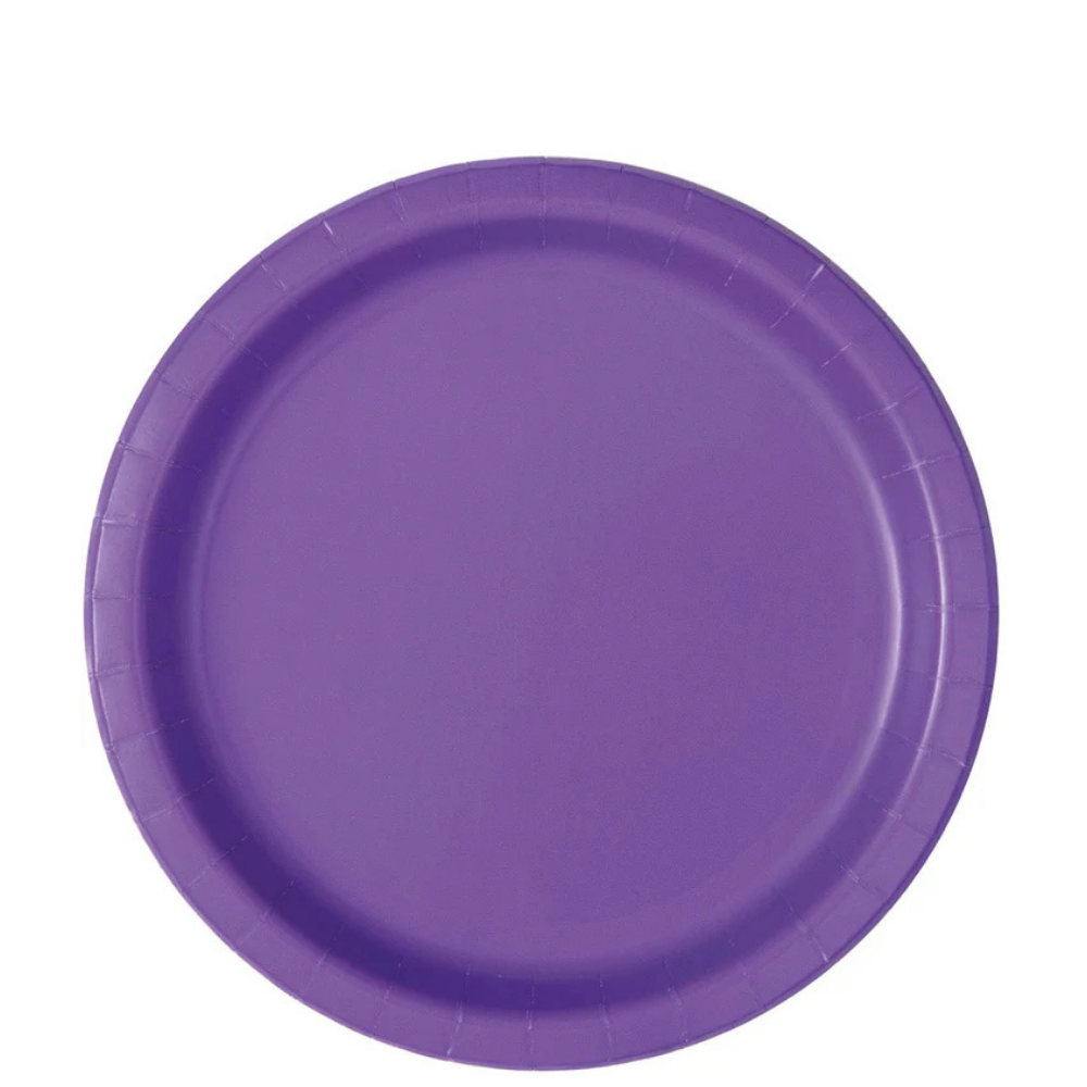 Purple 7in Paper Plates 50ct