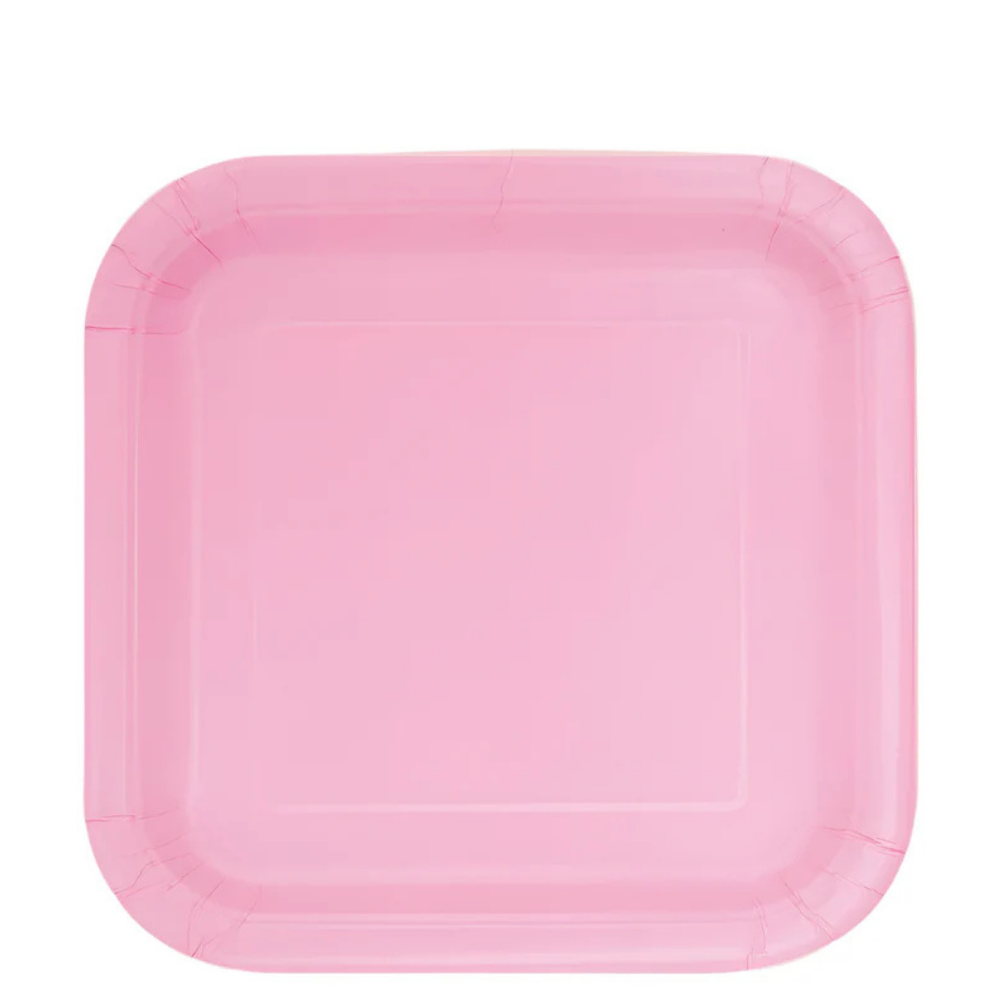 Pink Square 7in Dessert Plates 16ct