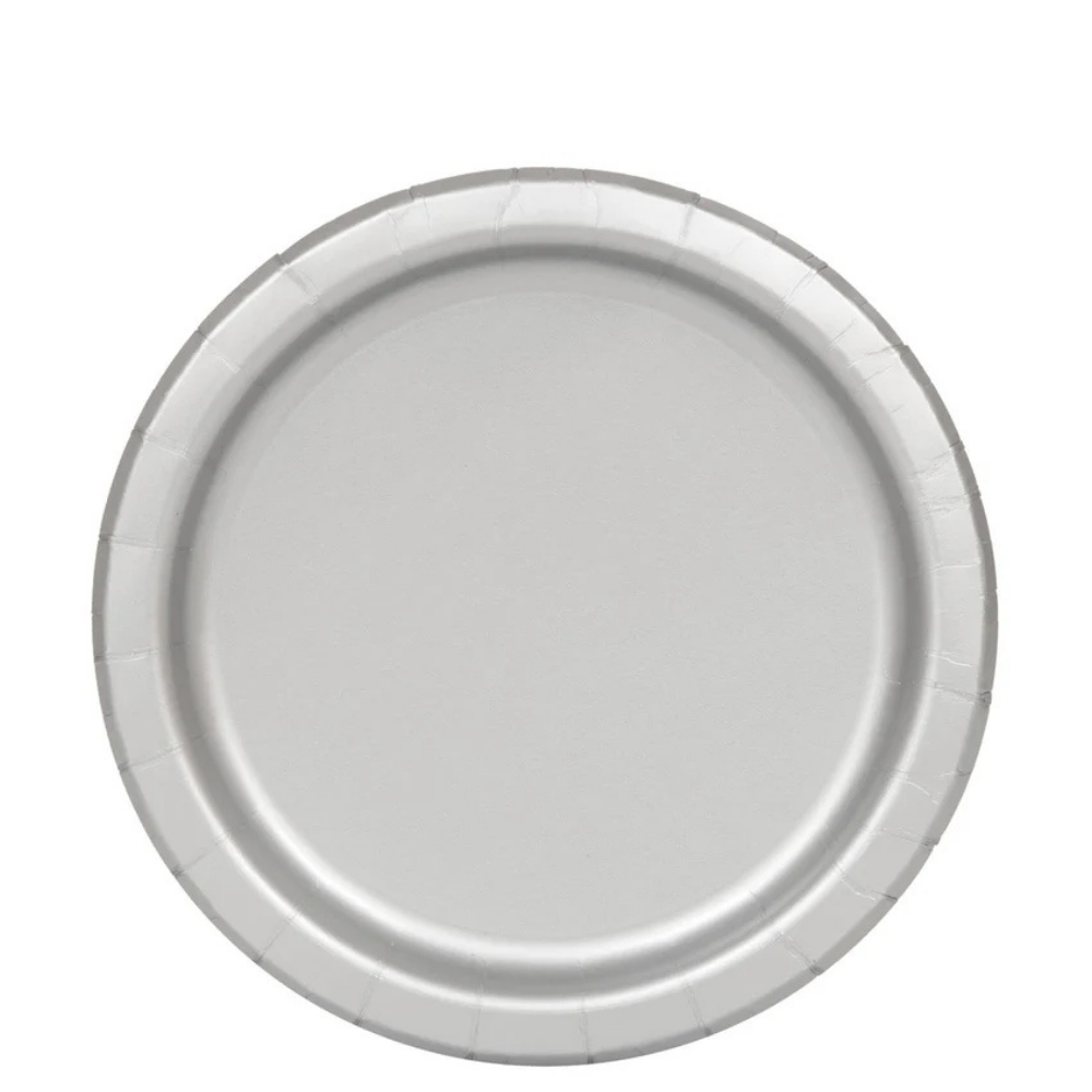 Silver 7in Paper Plates 50ct