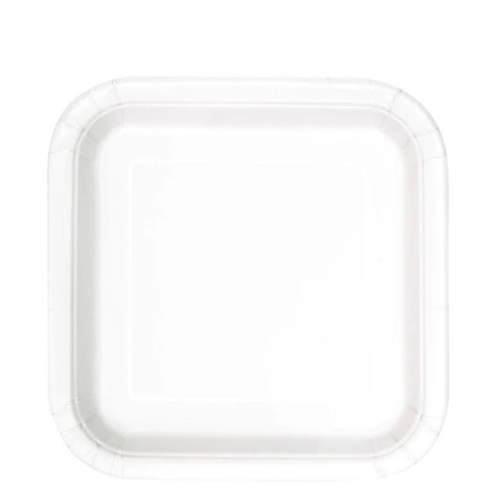 White Square 7in Dessert Plates 16ct