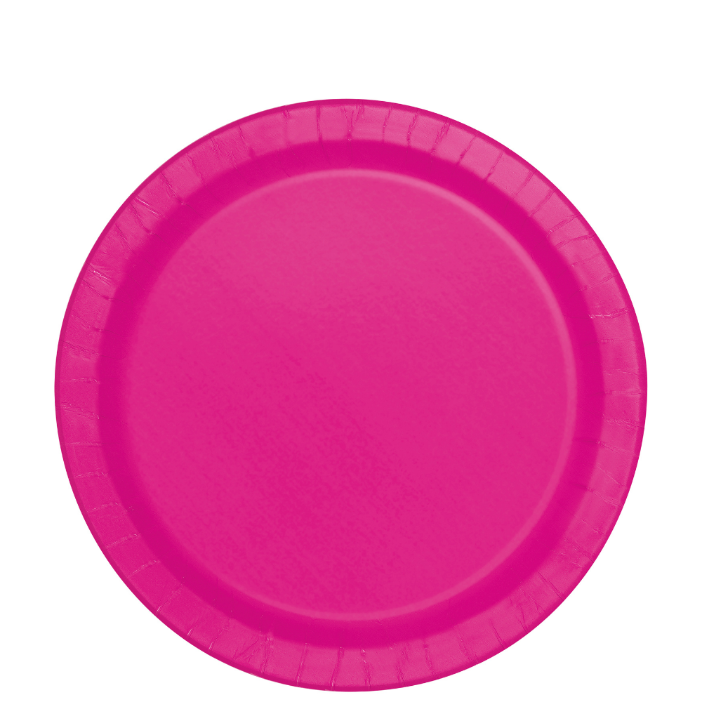 Neon Pink 7in Paper Plates 50ct