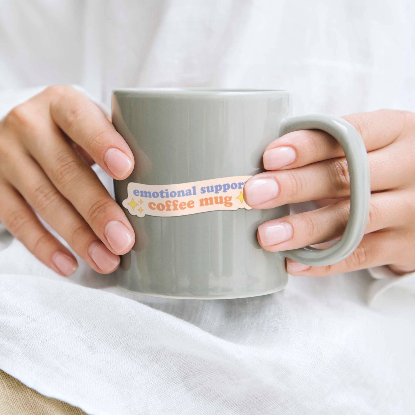 Emotional Support Coffee Mug Sticker - Funny Tumbler Decals