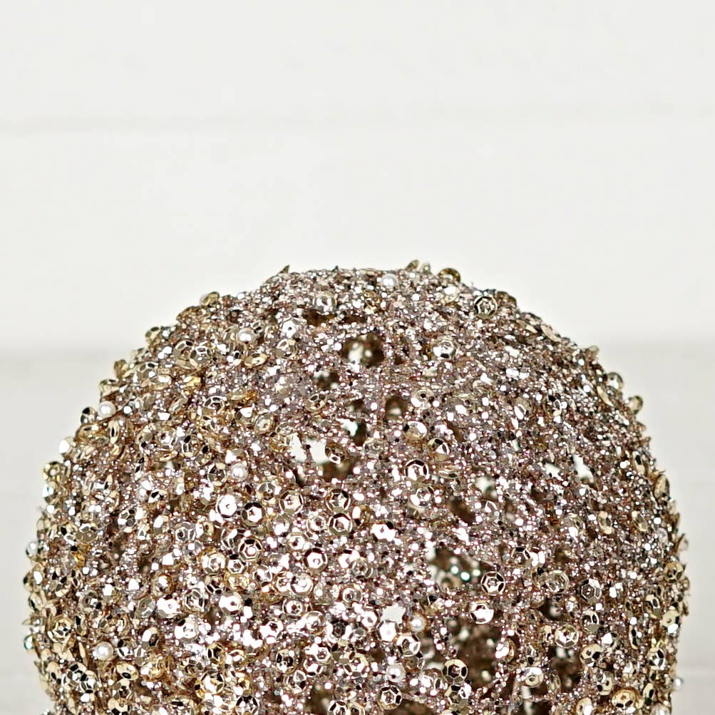 Metalic Glittered Ball-Champaign gold