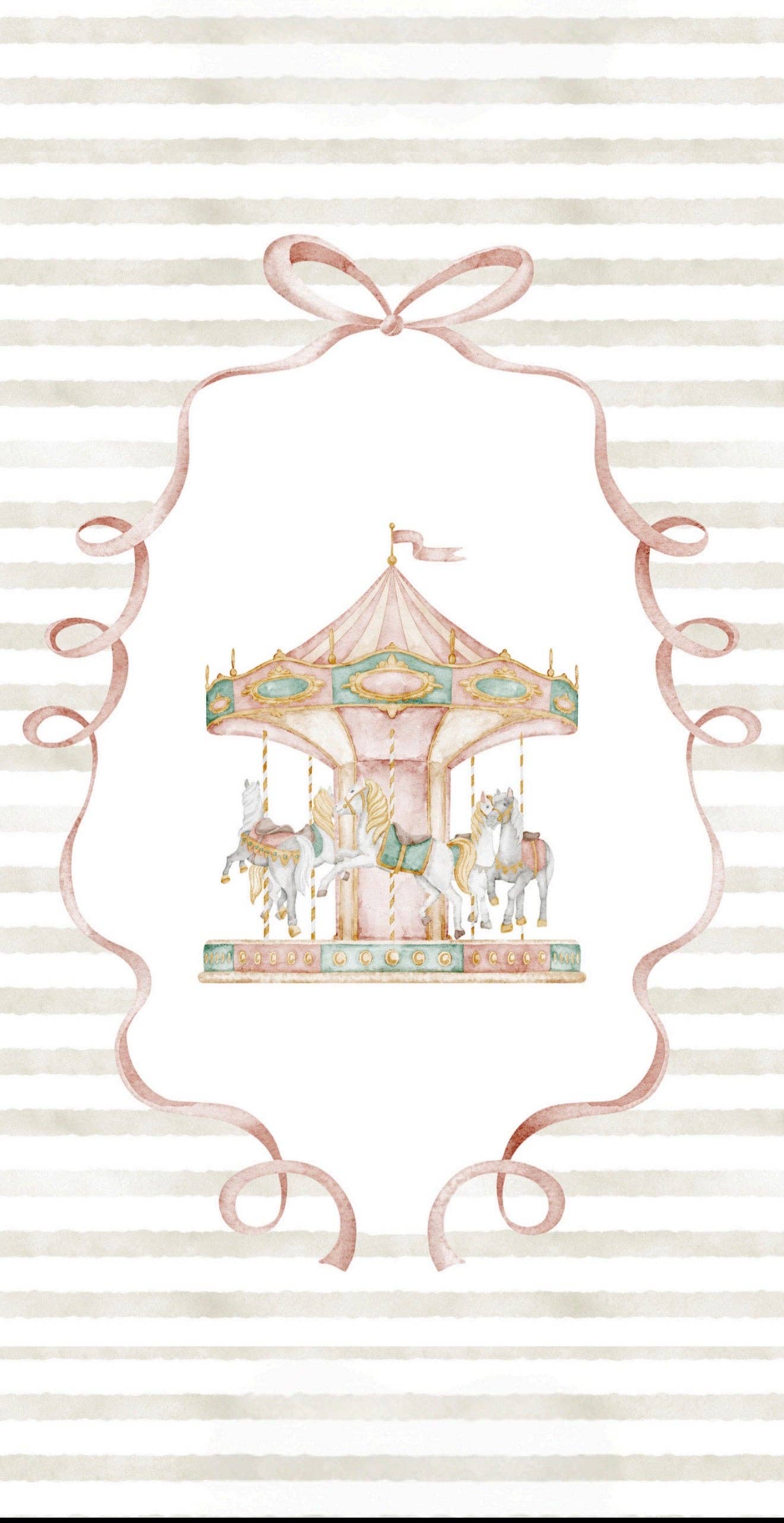 Watercolor Carousel - Printed Guest Towel