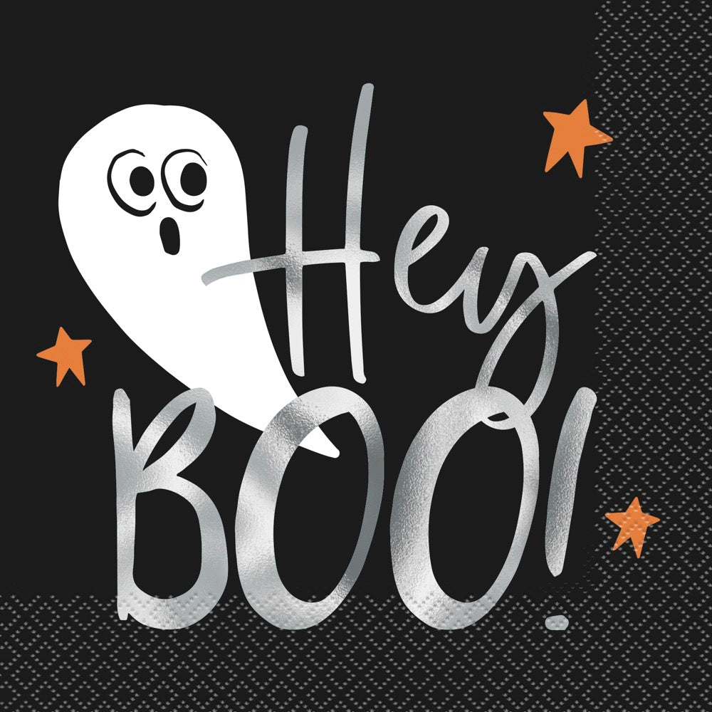 Bats & Boos Halloween Hey Boo Lunch Napkins 16ct - Foil Stamping