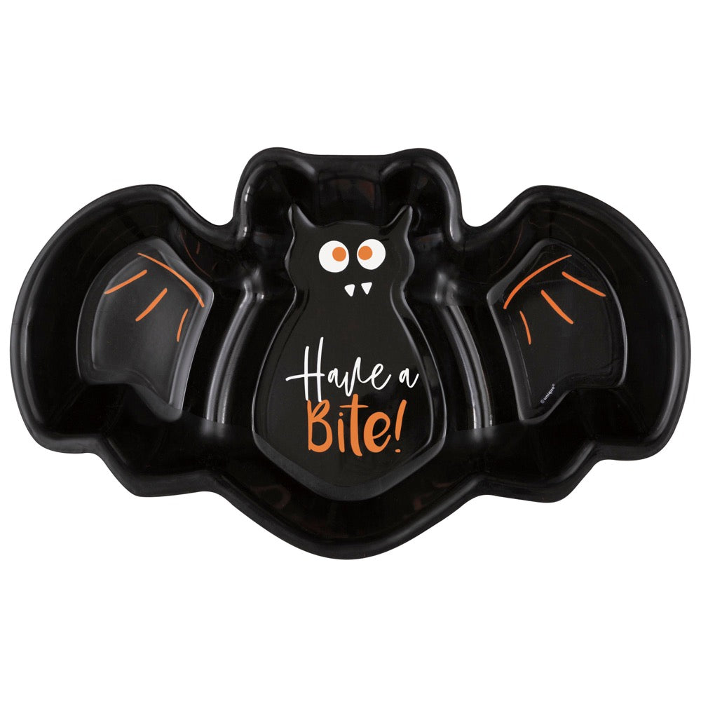 Bats & Boos Halloween Have a Bite Bat Shaped Plastic Serving Tray