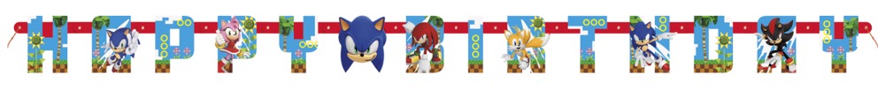 Sonic the Hedgehog Happy Birthday Jointed Banner 6.25 ft