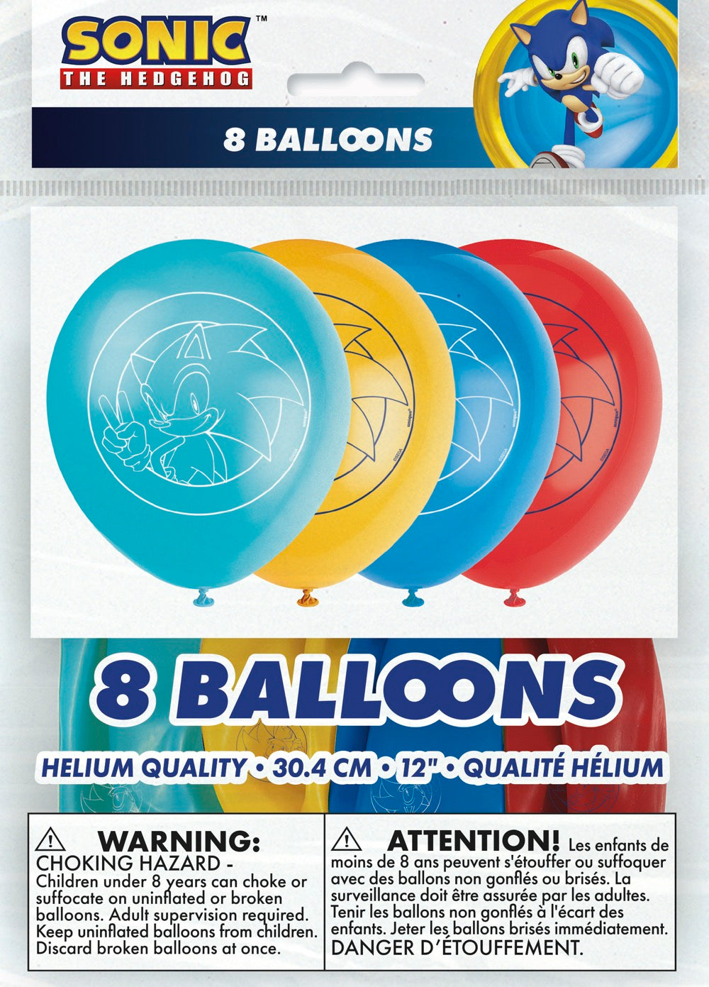 Sonic the Hedgehog Assorted 12in Latex Balloons 8ct