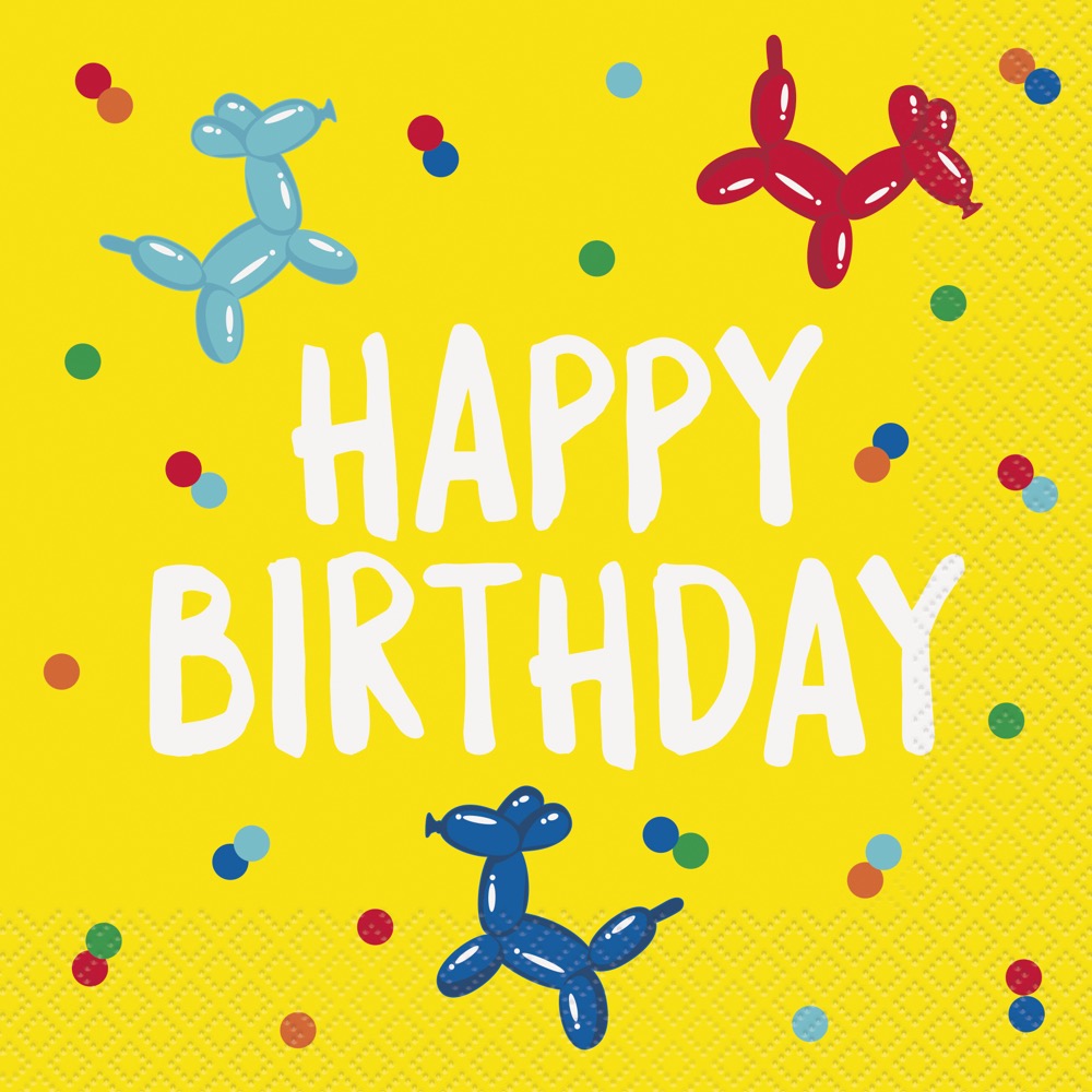 Balloon Dog Birthday Luncheon Napkins 16ct