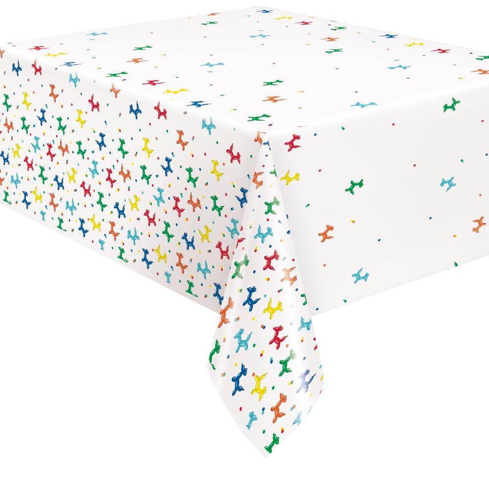 Balloon Dog Birthday Rectangular Plastic Table Cover 54in x 84in