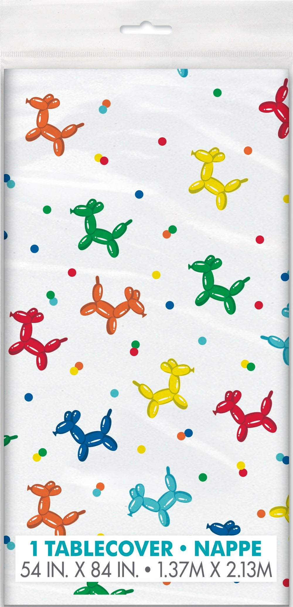 Balloon Dog Birthday Rectangular Plastic Table Cover 54in x 84in