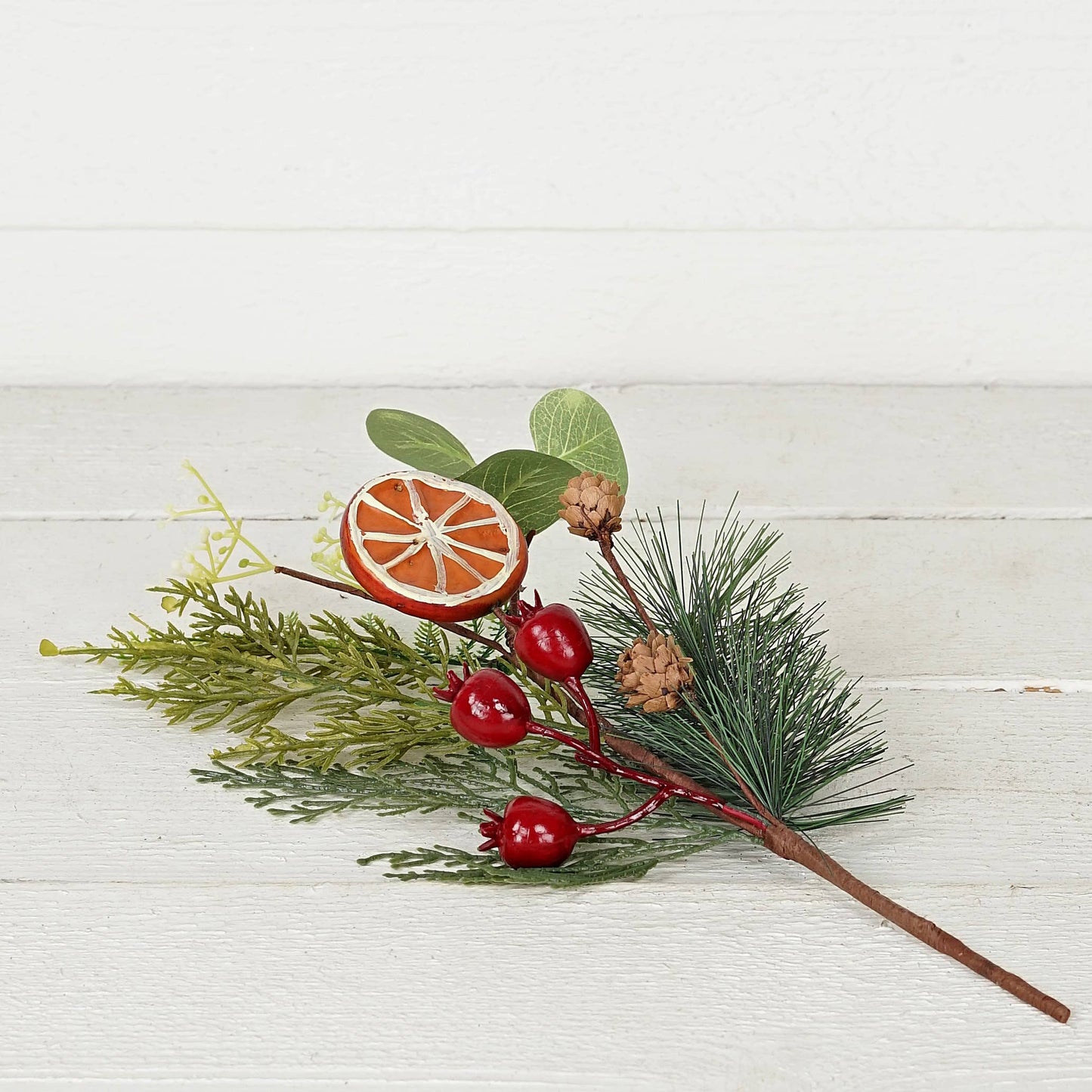 16in Pick-Mix pines w. eucalyptus, crabapple, orange