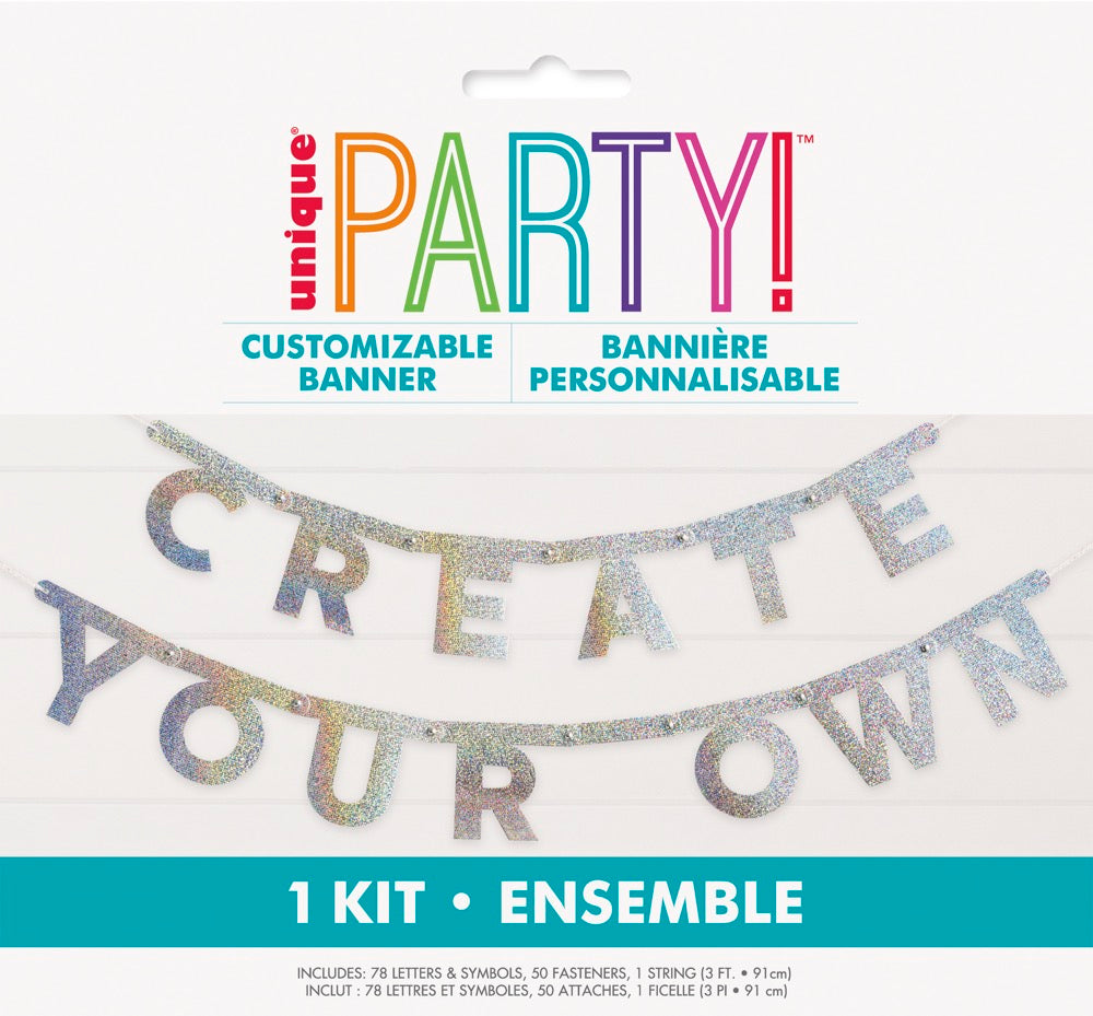 Foil Glitter Diecut Letter DIY Banner Kit
