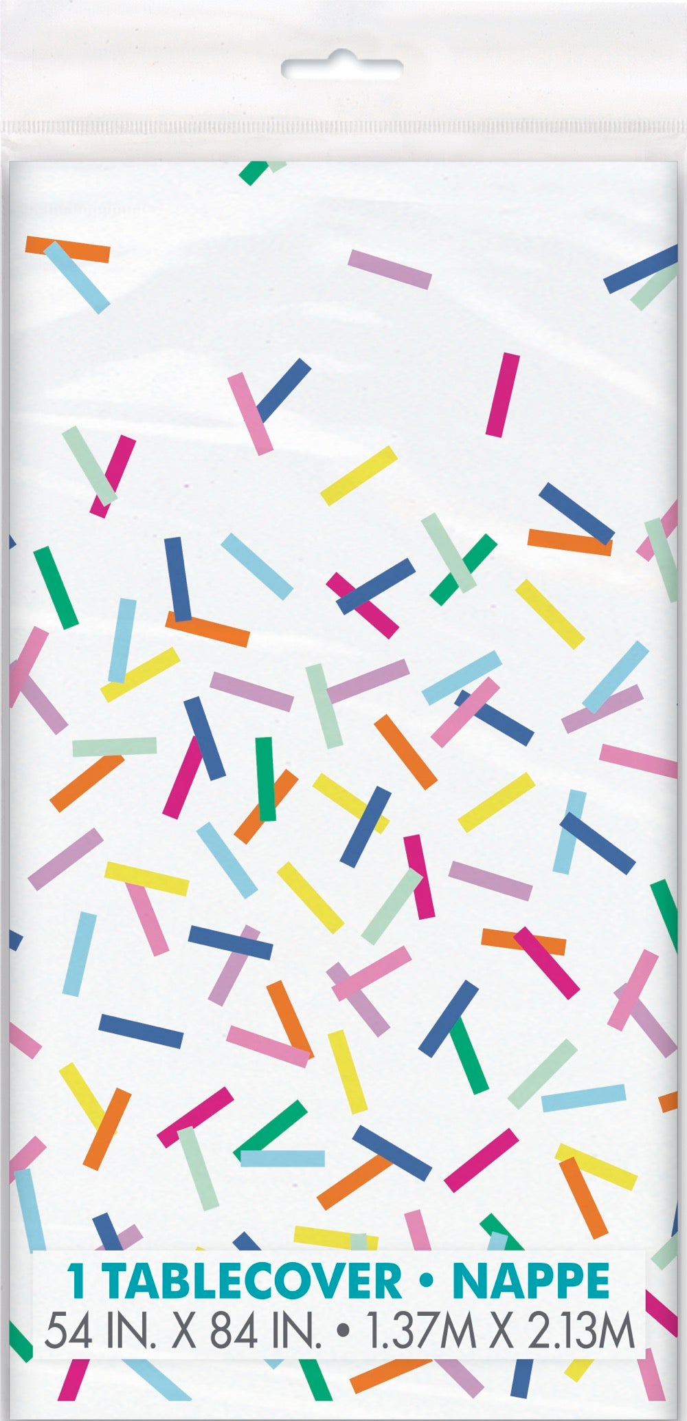 Pink Sprinkles Rectangular Plastic Table Cover 54in x 84in