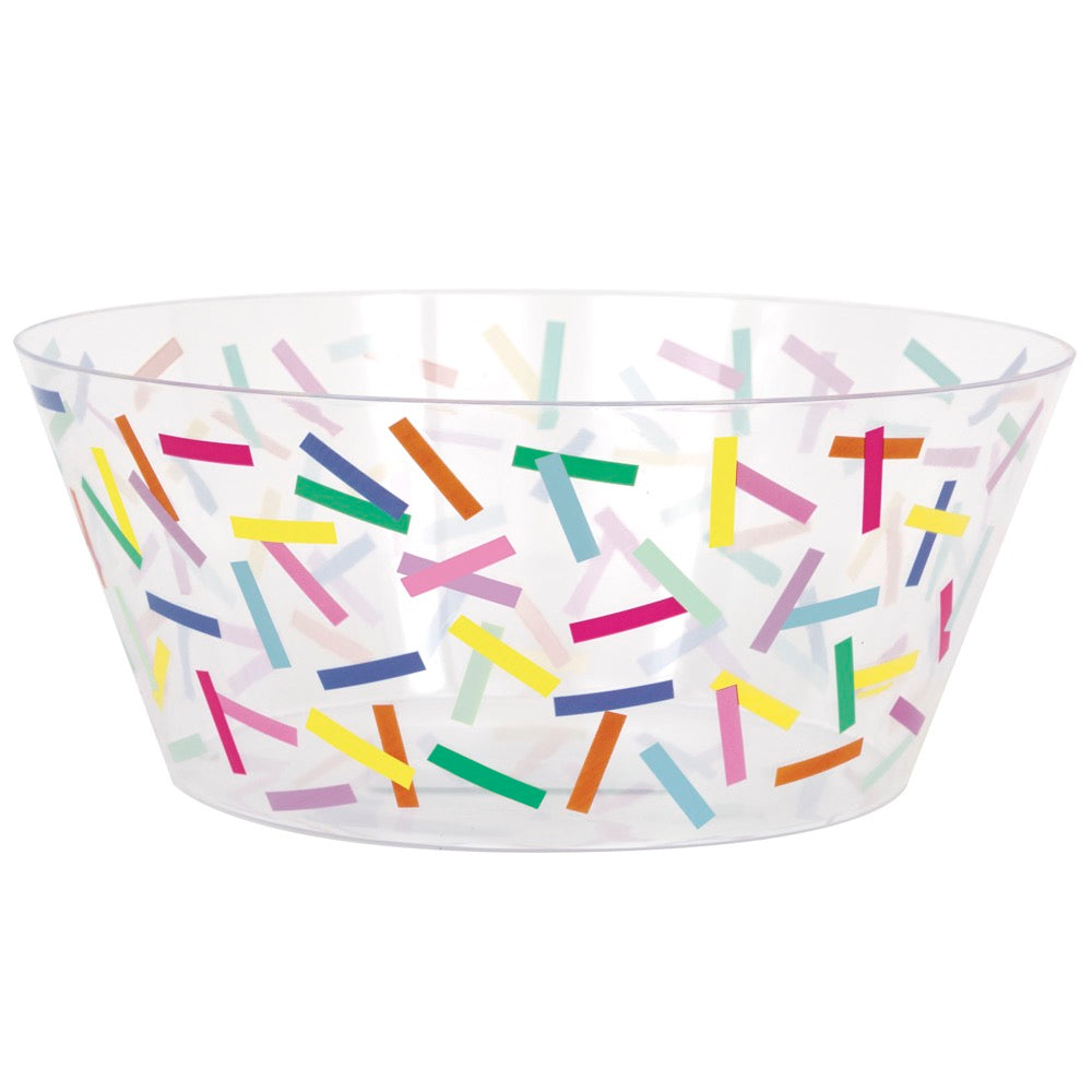 Pink Sprinkles 10in Plastic Serving Bowl