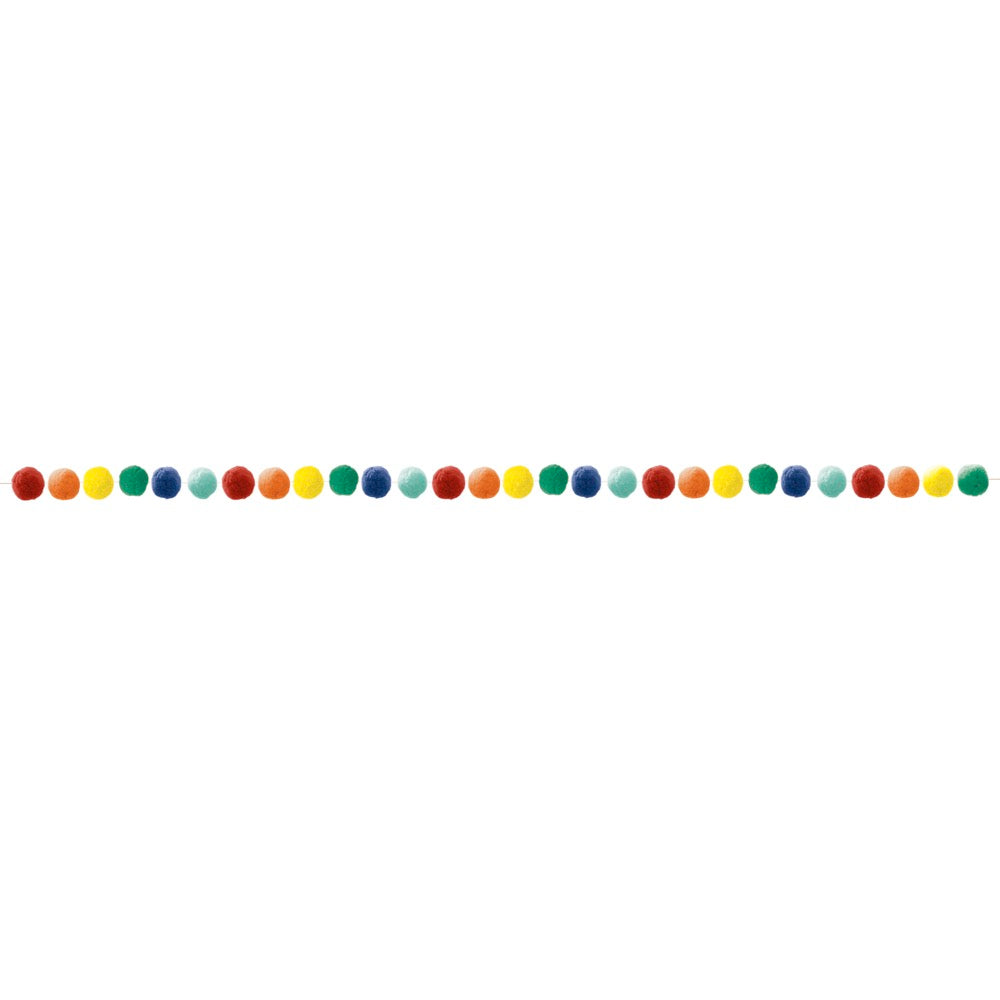 Rainbow Felt Pom Pom Garland 7ft