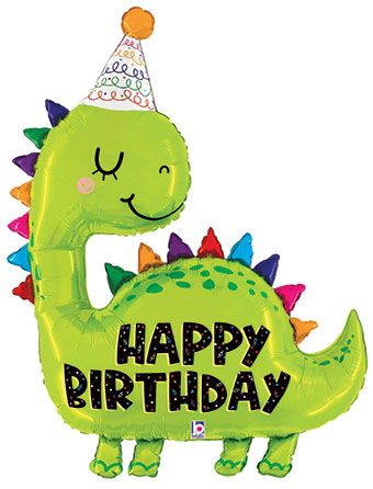 #052B Dinosaur Birthday 38in Balloon