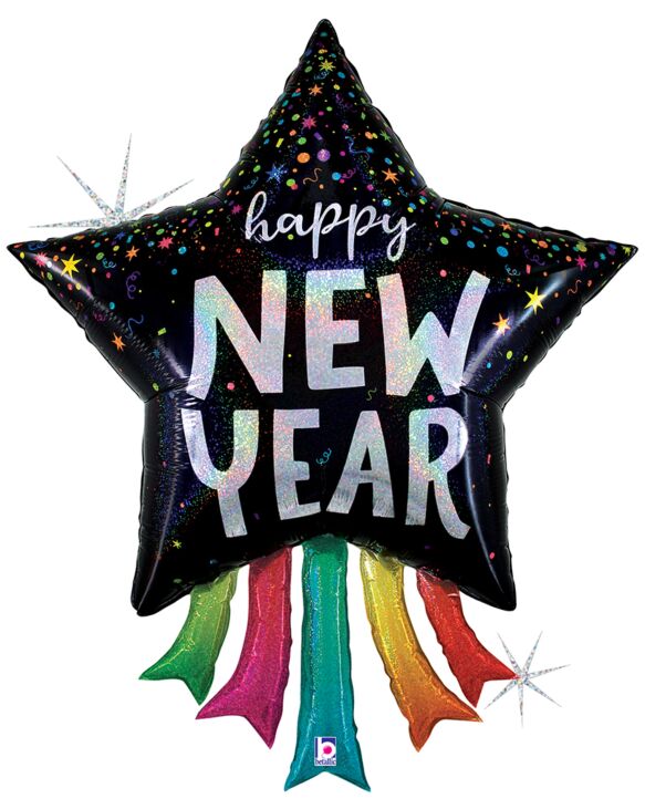 S58 New Year Star Streamers 43In Balloon