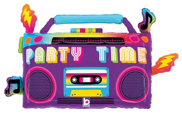 #499 Party Time Boom Box 28in Balloon