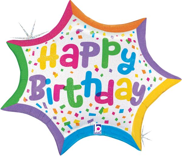 #052  Birthday Confetti Burst 27in Balloon