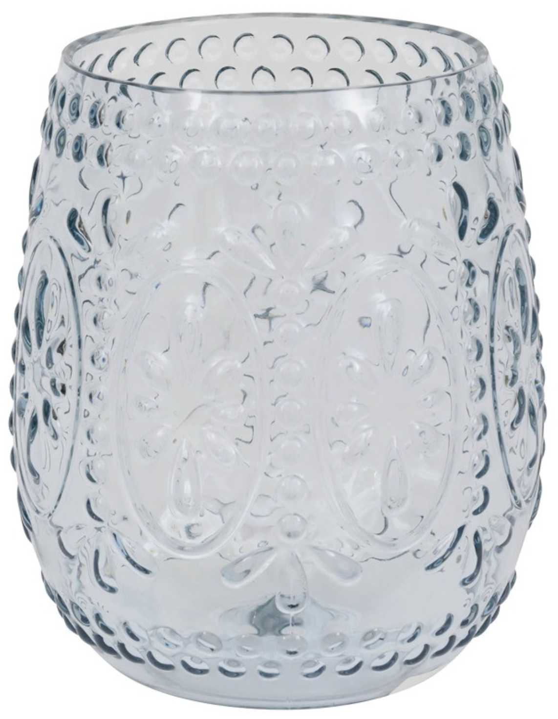 Blue Vintage Stemless Plastic Wine Glass