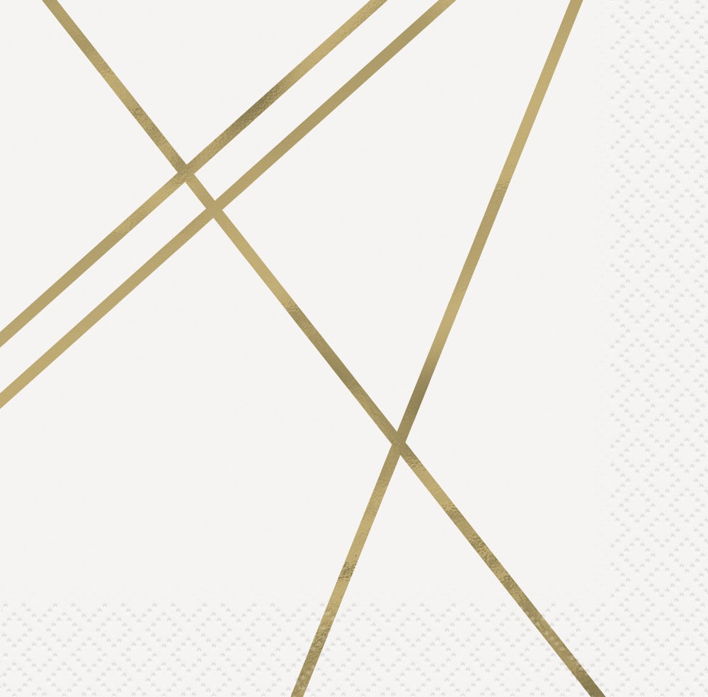Modern Gold & Purple Foil Beverage Napkins 16ct