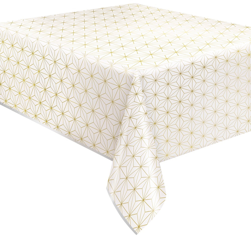 Modern Gold & Purple Rectangular Foil Table Cover 54in x 84in
