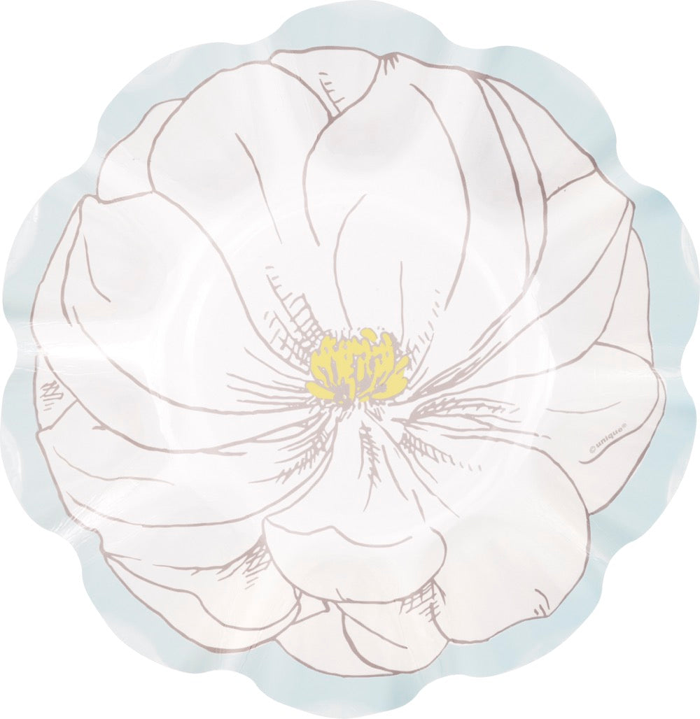 Garden Party Flower Shaped 7in Paper Bowls 8ct