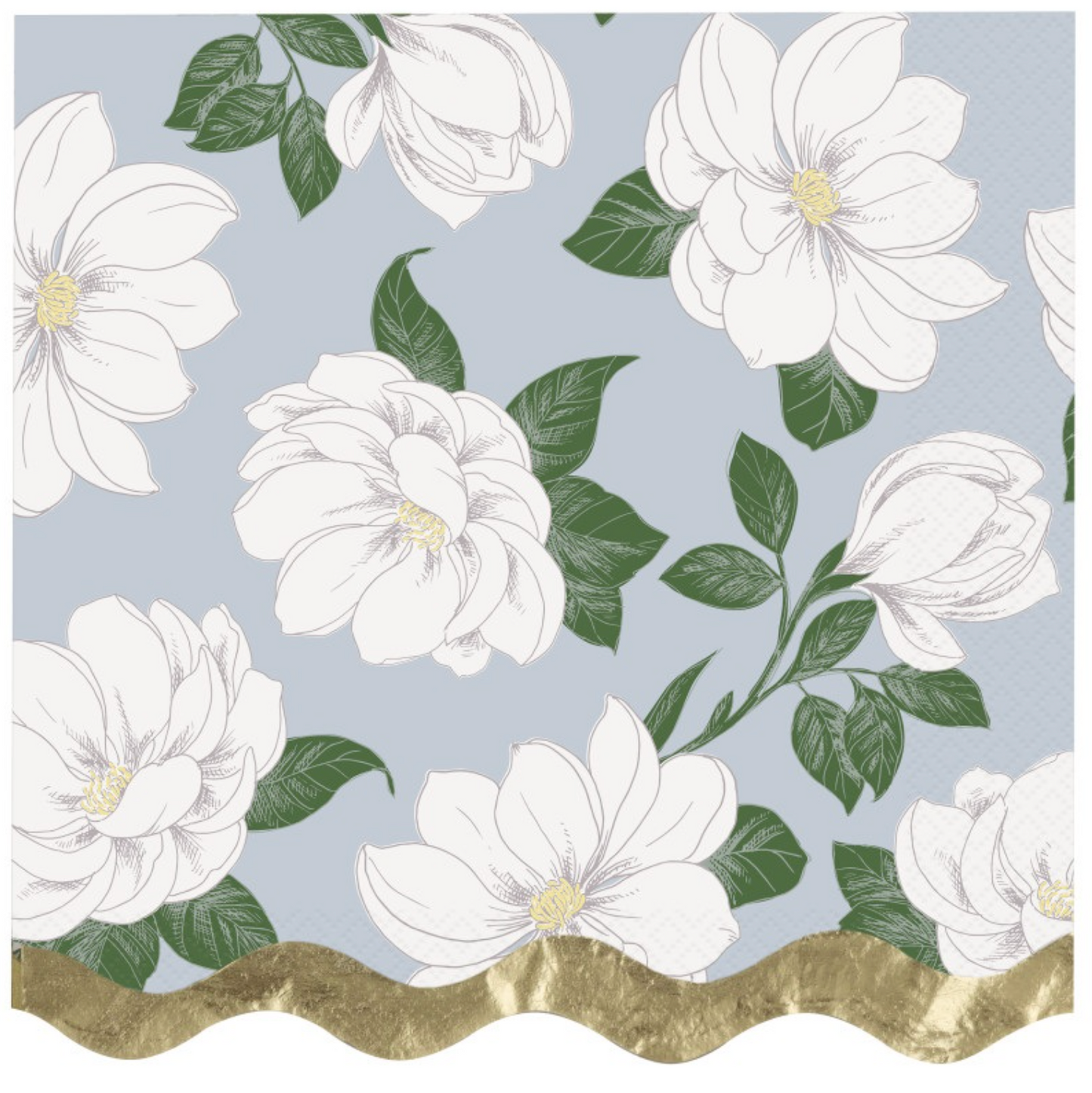 Garden Party Scalloped Dinner Napkins 16ct - Foil Stamping