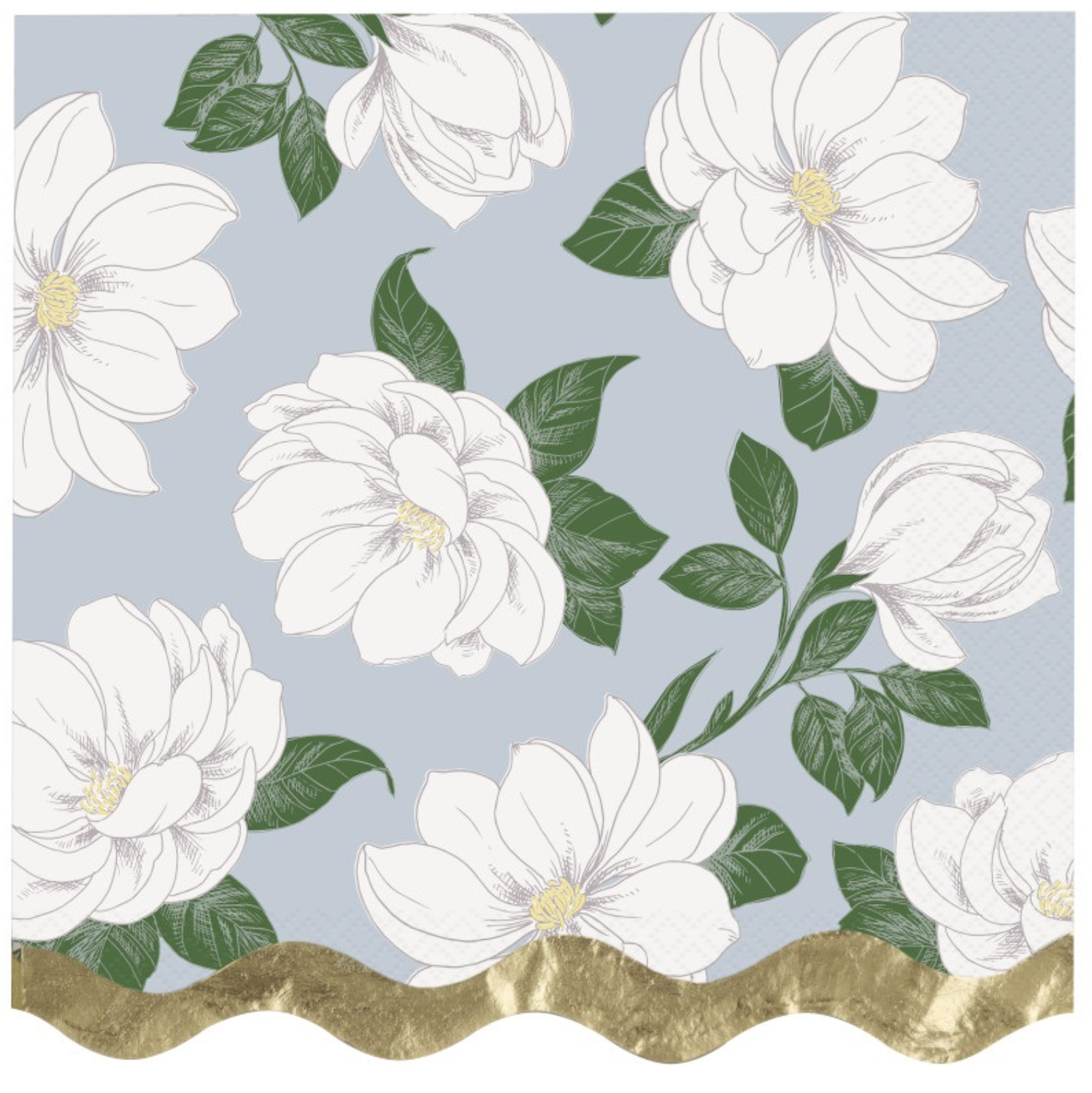 Garden Party Scalloped Dinner Napkins 16ct - Foil Stamping