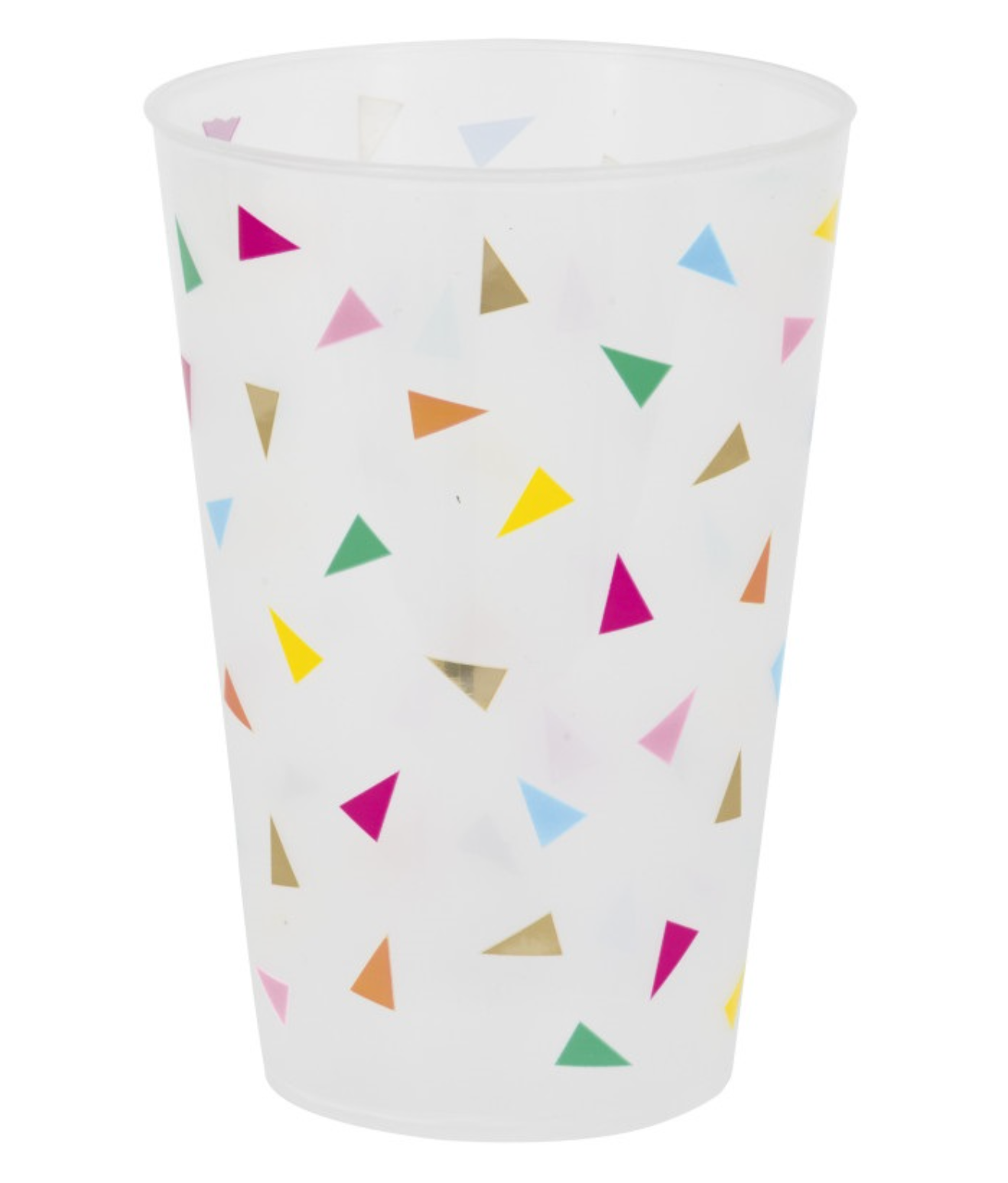 Bright Triangle Birthday 16oz Frosted Reusable Plastic Cups 6ct - Foil Stamping