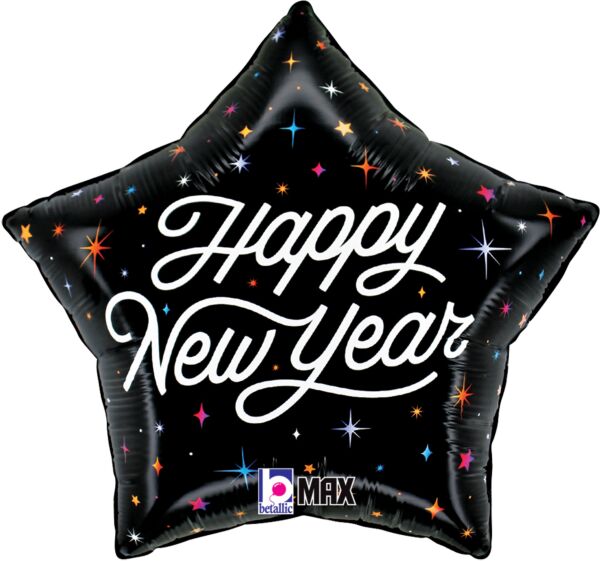 S66 New Year Shimmering Star 18in Balloon